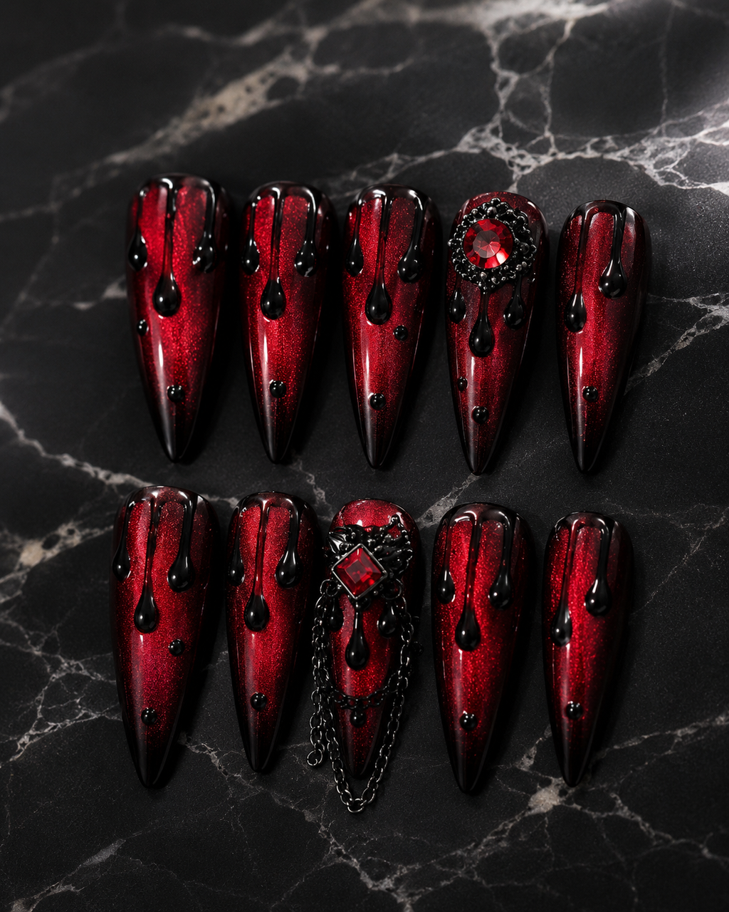 Crimson Veil Nailset