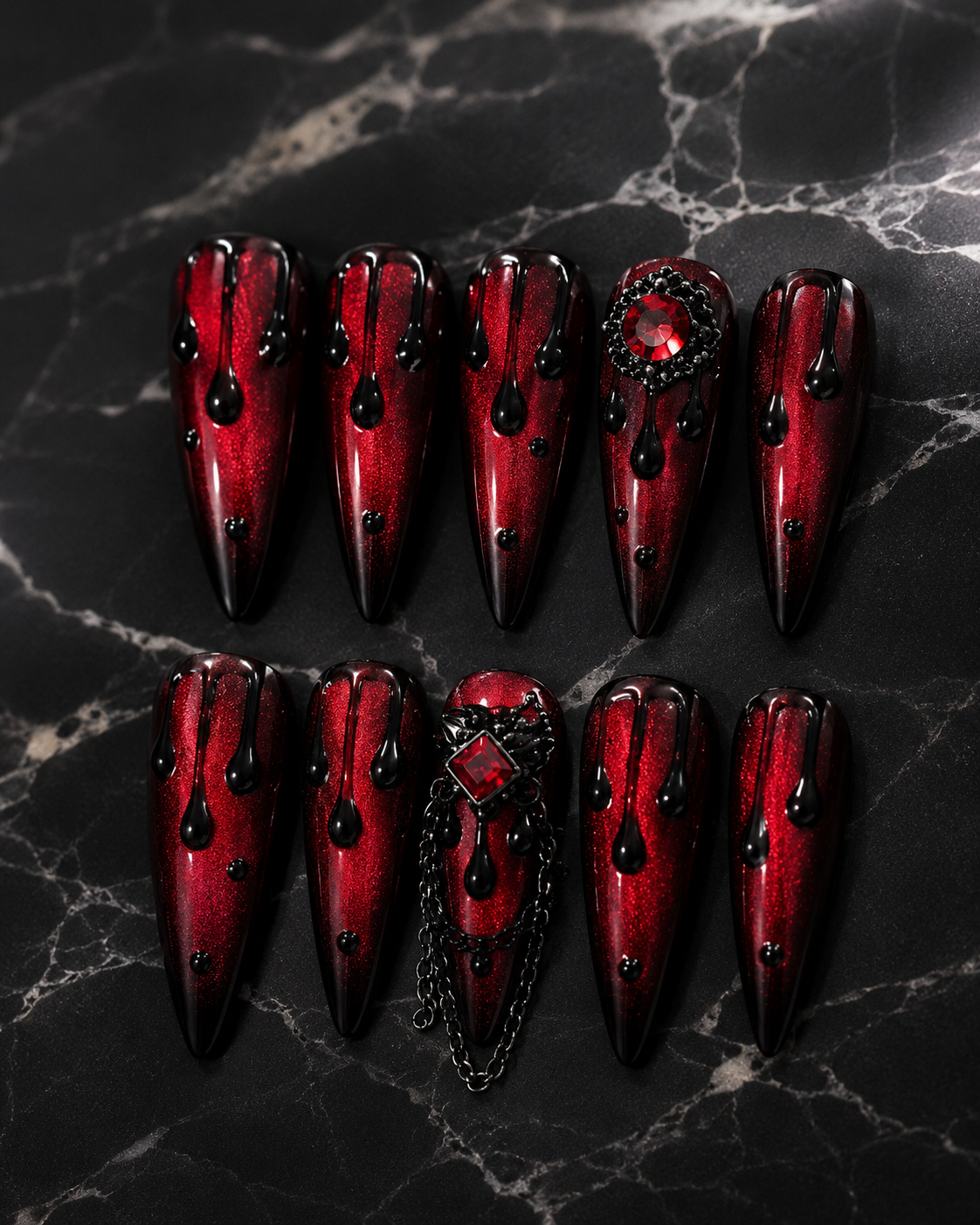 Crimson Veil Nailset