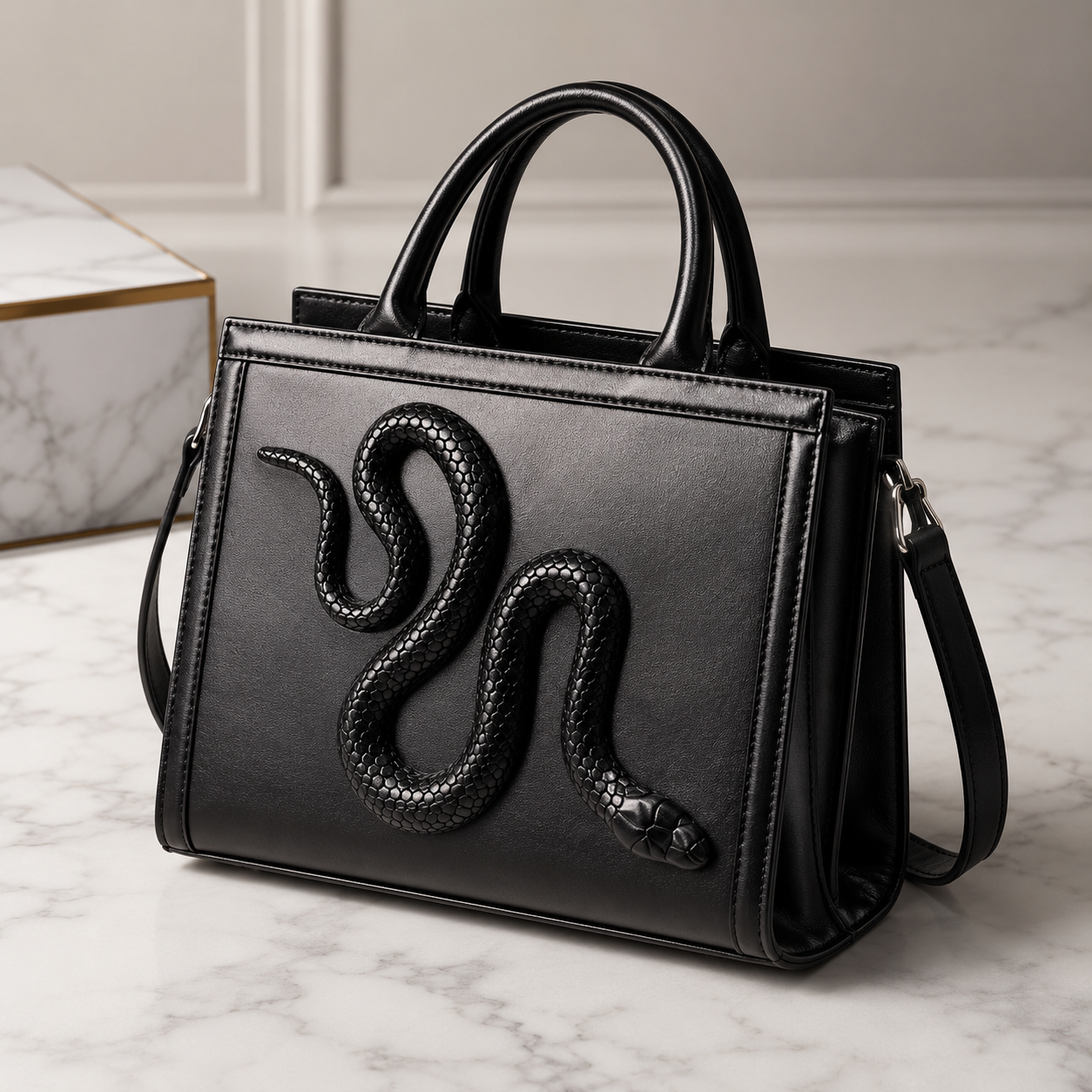 Serpent Leather Tote