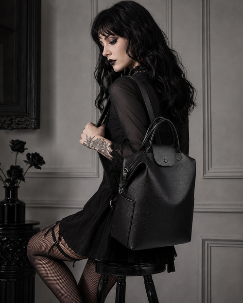 Midnight Carryall Convertible Leather Bag