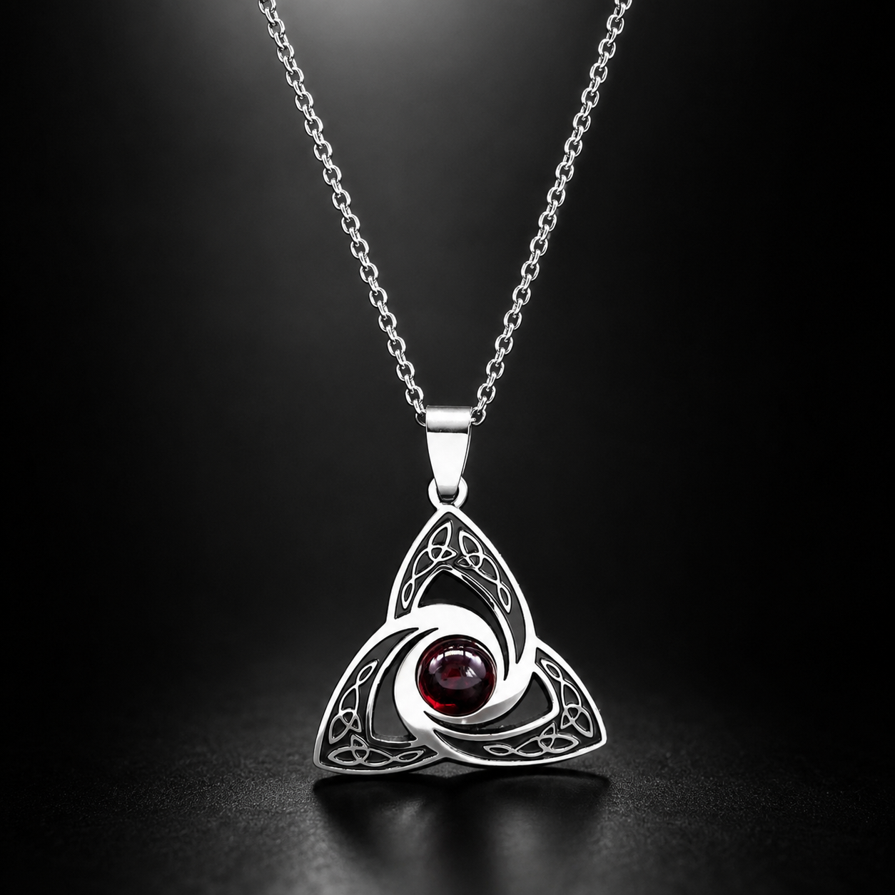 The Crimson Triquetra Pendant