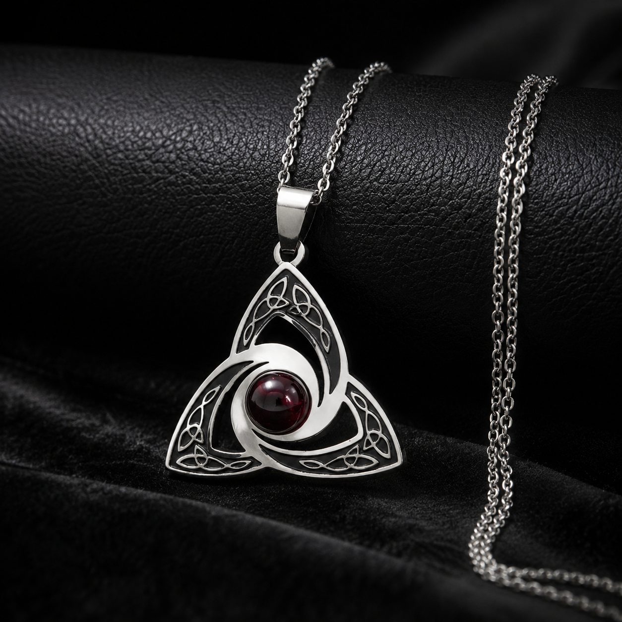 The Crimson Triquetra Pendant