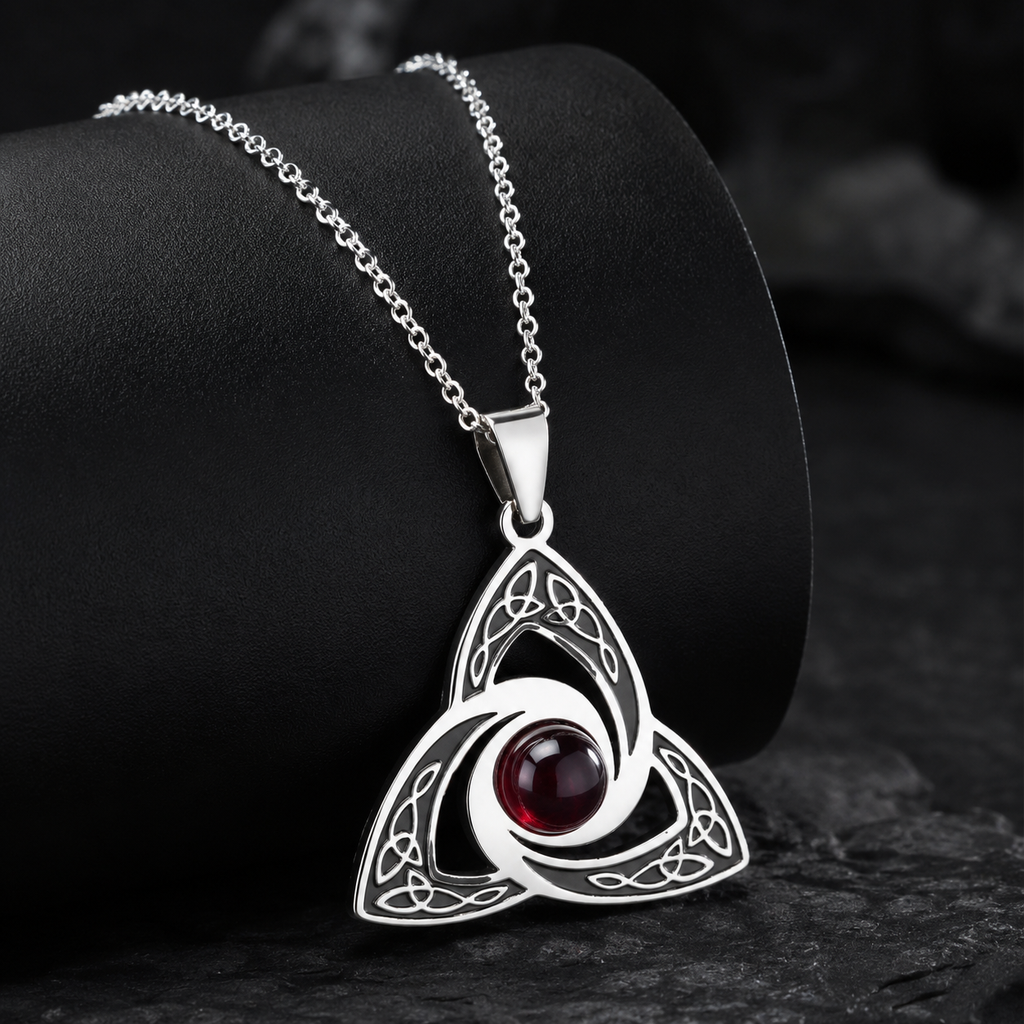 The Crimson Triquetra Pendant