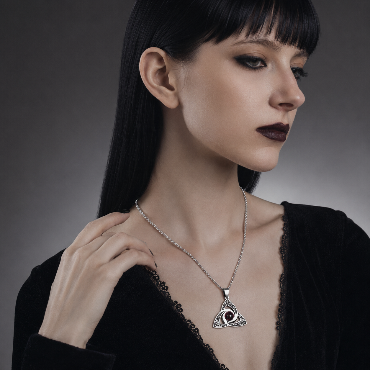 The Crimson Triquetra Pendant