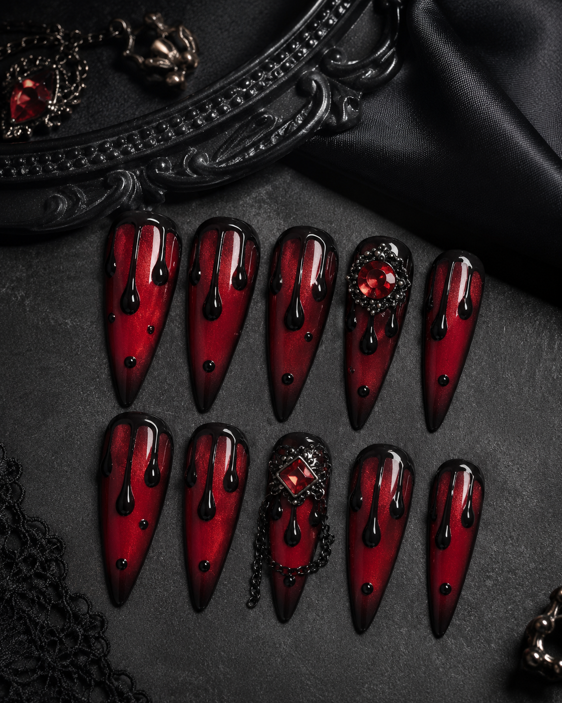 Crimson Veil Nailset